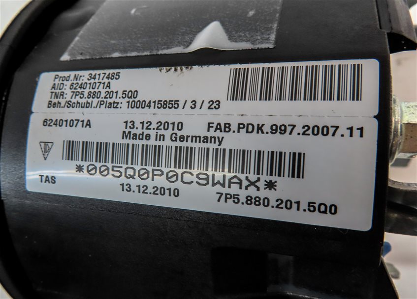 Thumbnail 7: 2011-2014 PORSCHE CAYENNE (958) DRIVER STEERING WHEEL SRS AIRBAG AIR BAG (BLACK)