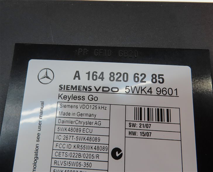 Thumbnail 8: 2008-2011 MERCEDES BENZ GL ML CLASS (W164 X164) KEYLESS GO CONTROL MODULE