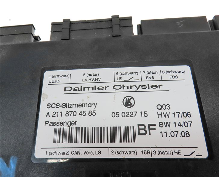 Thumbnail 9: 2009 MERCEDES GL550 (X164) FRONT RIGHT PASSENGER SEAT CONTROL MODULE