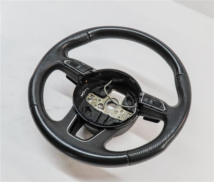 12-15 AUDI Q7 (4L) 3 SPOKE S-LINE STEERING WHEEL w/ SWITCHES & PADDLES (Black)