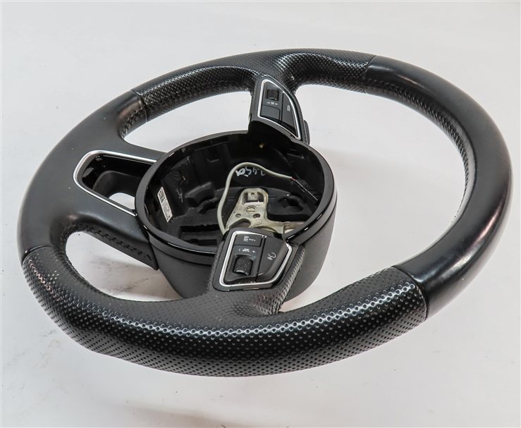 Thumbnail 4: 12-15 AUDI Q7 (4L) 3 SPOKE S-LINE STEERING WHEEL w/ SWITCHES & PADDLES (Black)