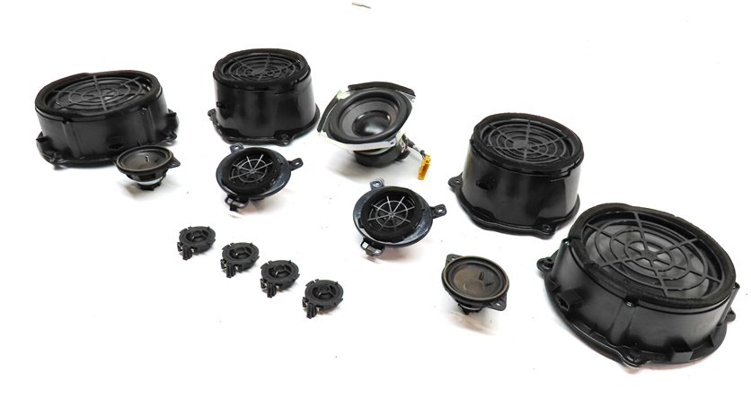 2014 AUDI Q7 (4L) FRONT REAR SUB WOOFER MIDRANGE TWEETER BOSE SPEAKER SET 13