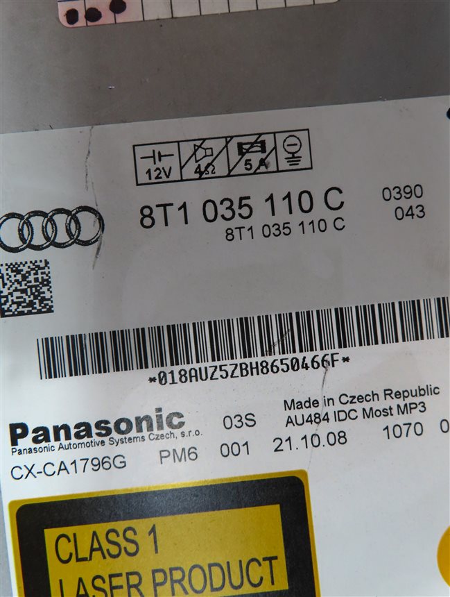 Thumbnail 12: 2009 AUDI S5 (B8 8T) FRONT CENTER DASH RADIO STEREO CD CHANGER MMI HEAD UNIT