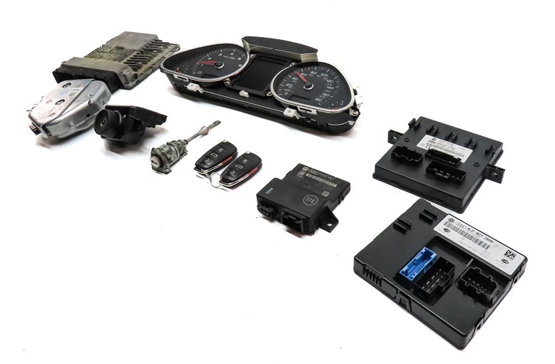 Thumbnail 3: 13-15 AUDI Q7 (4L) 3.0L CTWB SUPERCHARGED ENGINE BCM IMMOBILIZER MODULE KEY SET