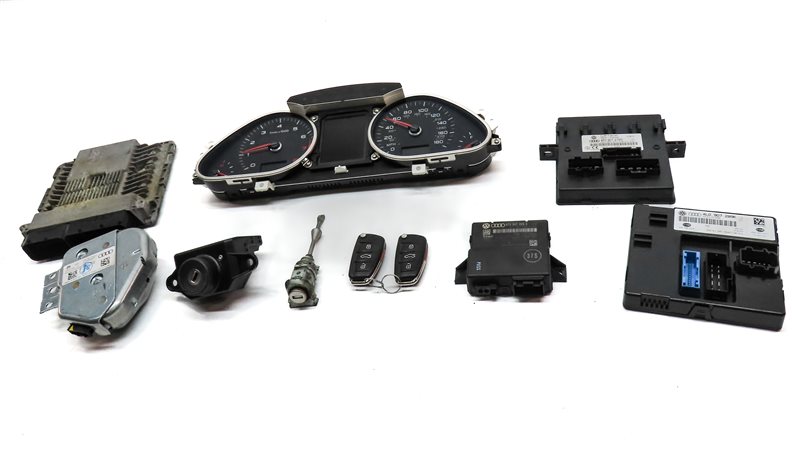Thumbnail 4: 13-15 AUDI Q7 (4L) 3.0L CTWB SUPERCHARGED ENGINE BCM IMMOBILIZER MODULE KEY SET
