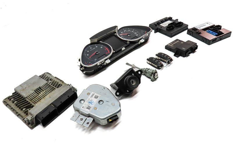 Thumbnail 5: 13-15 AUDI Q7 (4L) 3.0L CTWB SUPERCHARGED ENGINE BCM IMMOBILIZER MODULE KEY SET