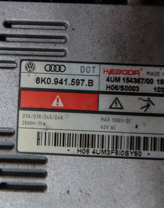 Thumbnail 8: 2013-2017 AUDI Q5 SQ5 (B8 8R) LEFT DRIVER XENON HID HEADLIGHT LAMP (NON AFS)