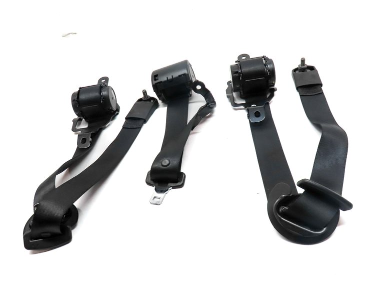 Thumbnail 2: 2014 BMW X5 F15 REAR 2ND ROW LEFT RIGHT CENTER SEATBELT RETRACTOR SET 3 (Black)