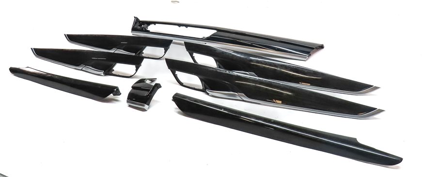 2014 BMW X5 (F15) FRONT REAR LEFT RIGHT DOOR DASH CONSOLE WOOD TRIM SET 8 (Oak)