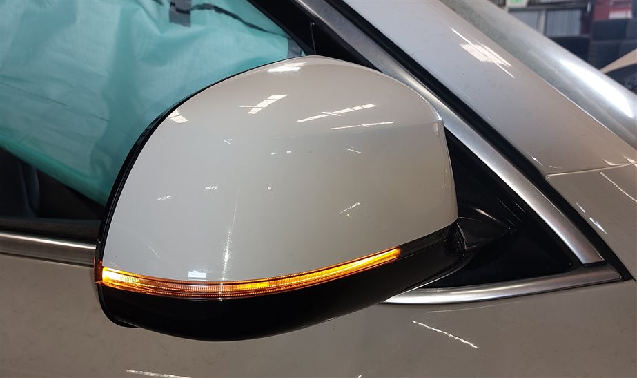 Thumbnail 2: 14-16 BMW X5 F15 FRONT RIGHT PFOLD MEMORY HEAT AUTO DIM TILT DOOR MIRROR (White)