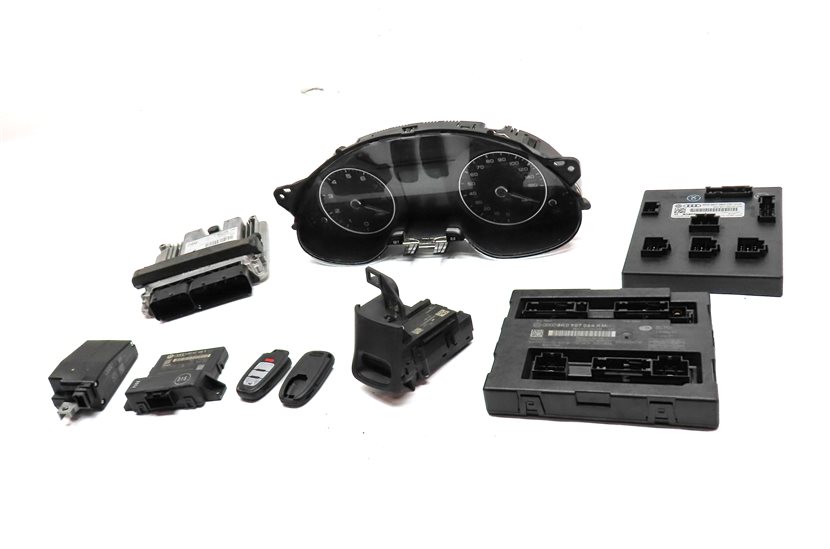 Thumbnail 3: 2016 AUDI A4 A5 (B8 8K 8T) 2.0L CAED ENGINE BODY MODULE SPEEDOMETER LOCK KEY SET