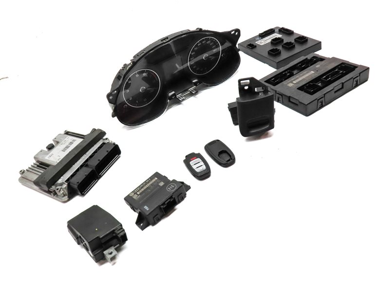 Thumbnail 4: 2016 AUDI A4 A5 (B8 8K 8T) 2.0L CAED ENGINE BODY MODULE SPEEDOMETER LOCK KEY SET