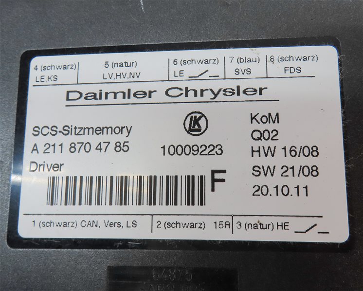Thumbnail 10: 2012 MERCEDES GL350 (X164) FRONT LEFT DRIVER SEAT CONTROL MODULE