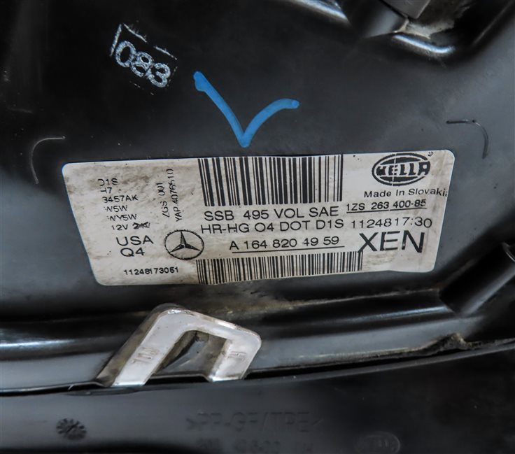 Thumbnail 11: 11-12 MERCEDES GL CLASS (X164) FRONT LEFT DRIVER XENON HID HEADLIGHT LAMP
