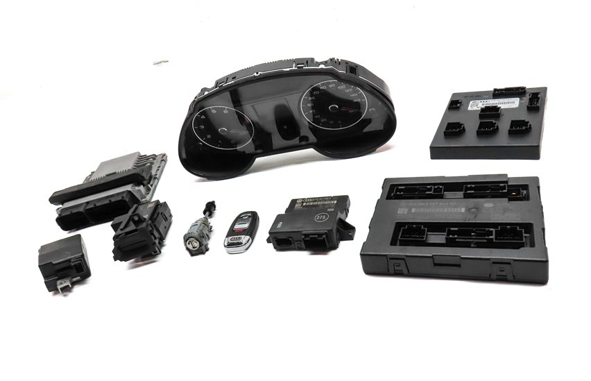 Thumbnail 3: 2013 AUDI Q5 (B8 8R) 2.0L CPMA TURBO ENGINE ECM BCM IMMOBILIZER MODULE KEY SET