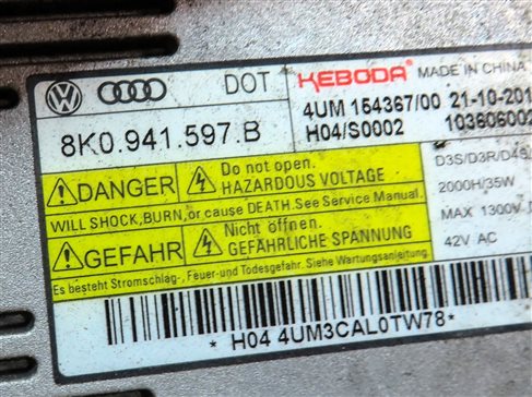 Thumbnail 8: 2013-2017 AUDI Q5 SQ5 (B8 8R) RIGHT PASSENGER XENON HID HEADLIGHT LAMP (NON AFS)