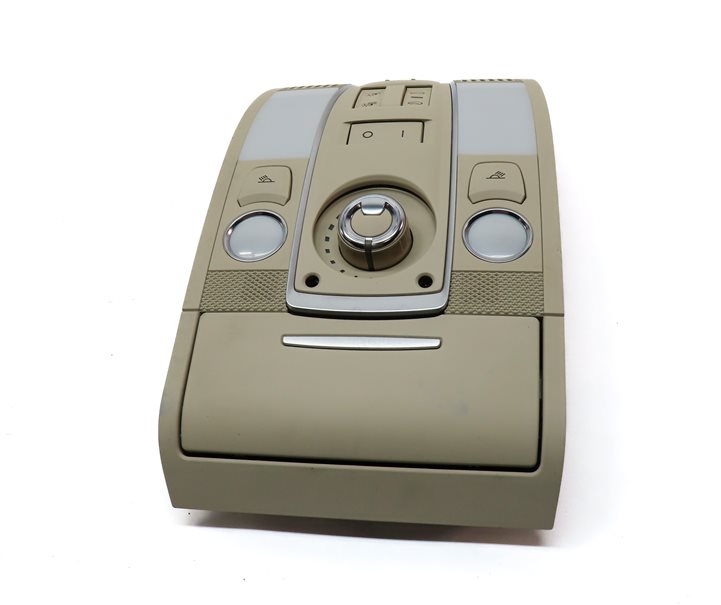 Thumbnail 2: 2014 AUDI Q7 (4L) FRONT INTERIOR OVERHEAD DOMELIGHT LAMP w/ SWITCHES (Beige)