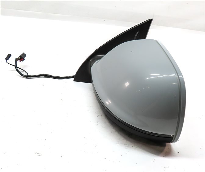 Thumbnail 5: 2013-2015 AUDI Q7 (4L) LEFT DRIVER P-FOLD BLIND SPOT DOOR MIRROR (White)