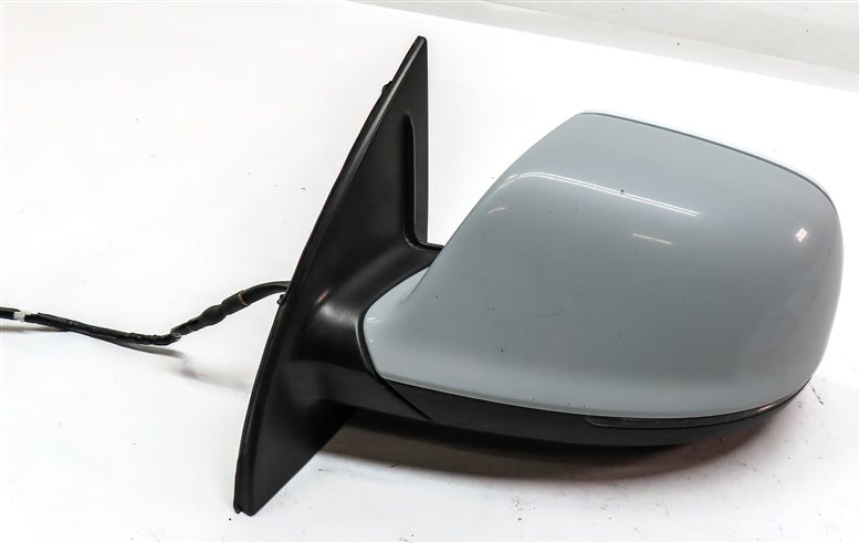Thumbnail 8: 2013-2015 AUDI Q7 (4L) LEFT DRIVER P-FOLD BLIND SPOT DOOR MIRROR (White)