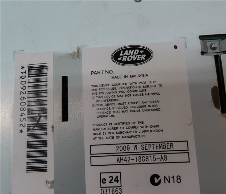 Thumbnail 9: 2010 RANGE ROVER (L322) STEREO RADIO RECEIVER MODULE