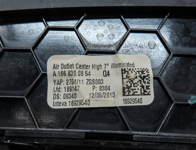 Thumbnail 11: 2014 MERCEDES GL450 (X166) FRONT CENTER DASH HEATER A/C AIR VENT w/ SCREEN TRIM