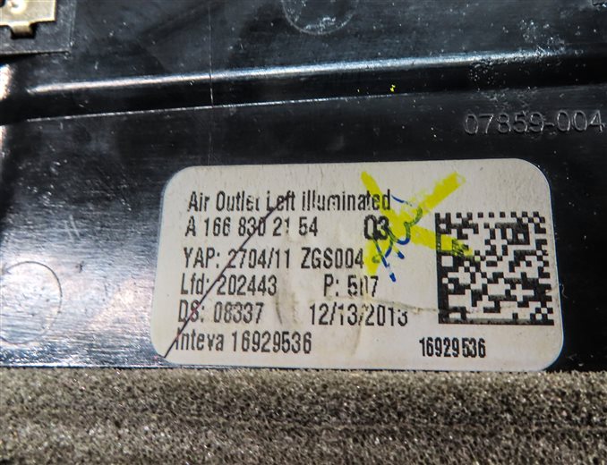 Thumbnail 7: 2014 MERCEDES GL450 (X166) FRONT LEFT DRIVER OUTER DASH HEATER A/C AIR VENT