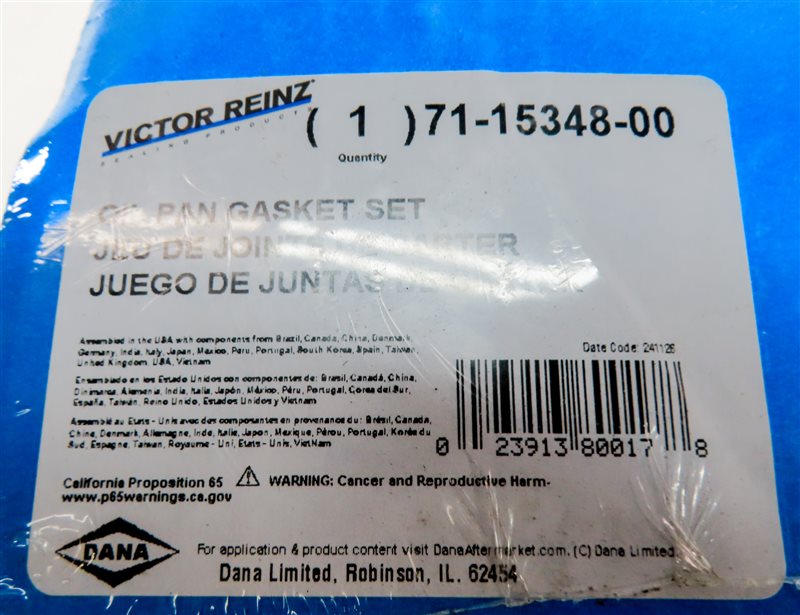 Thumbnail 7: 15 AUDI Q5 B8 8R 2.0L (CPMB) VICTOR REINZ ENGINE MOTOR OIL PAN GASKET (NEW NIP)