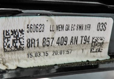 Thumbnail 9: 2015-2017 AUDI Q5 SQ5 (B8 8R) LEFT PFOLD AUTODIM BLIND SPOT DOOR MIRROR(Gray)