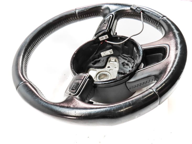 Thumbnail 3: 13-17 AUDI Q5 Q7 SQ5 B8 8R 4M 3 SPOKE STEERING WHEEL w/ SWITCH BUTTONS & PADDLES