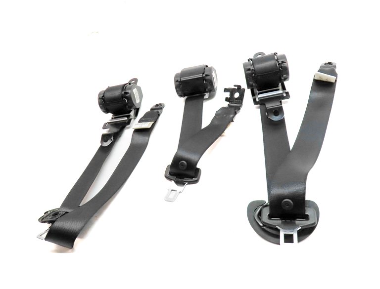 Thumbnail 2: 12 BMW X5 (E70) REAR 2ND ROW LEFT CENTER RIGHT SEATBELT RETRACTOR SET/3 (Black)
