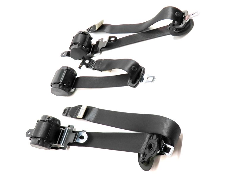 Thumbnail 3: 12 BMW X5 (E70) REAR 2ND ROW LEFT CENTER RIGHT SEATBELT RETRACTOR SET/3 (Black)