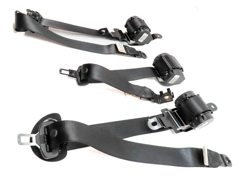 Thumbnail 4: 12 BMW X5 (E70) REAR 2ND ROW LEFT CENTER RIGHT SEATBELT RETRACTOR SET/3 (Black)