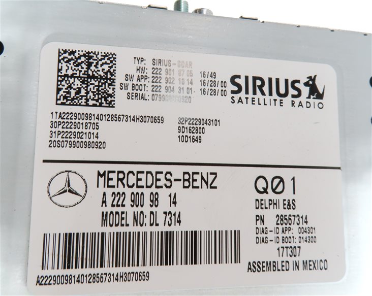 Thumbnail 7: 13-20 MERCEDES B CLA E GL GLA GLE (C117 X156 X166) SIRUIS SATELLITE RADIO MODULE