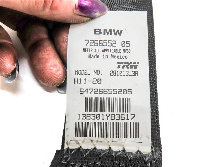 Thumbnail 10: 2014 BMW X3 (F25) REAR LEFT CENTER RIGHT SEAT SEATBELT RETRACTOR SET/3 (Black)