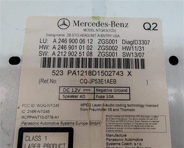 Thumbnail 8: 2014 MERCEDES B250 CLA250 (C117 W246) RADIO GPS NAVIGATION CD STEREO RECEIVER