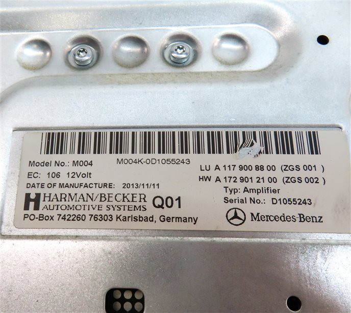 Thumbnail 7: 2012-2015 MERCEDES B250 CLA SLK SLK (C117 R172 W242) BECKER AUDIO AMP AMPLIFIER