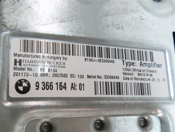 Thumbnail 8: 12-17 BMW 3/4 SERIES X3 X4 X5 X6 HARMAN AUDIO AMP AMPLIFIER (4-PIN BY OPTIC)