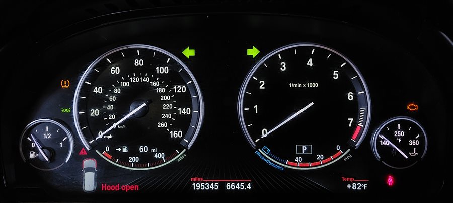 Thumbnail 2: 14-18 BMW X5 (F15) ANALOG SPEEDOMETER WITH SCREEN BELOW GUAGES (GAS MPH) 
