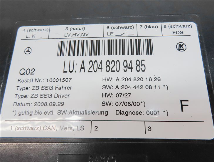 Thumbnail 9: 2010 MERCEDES GLK350 (X204) FRONT LEFT DRIVER SEAT CONTROL MODULE