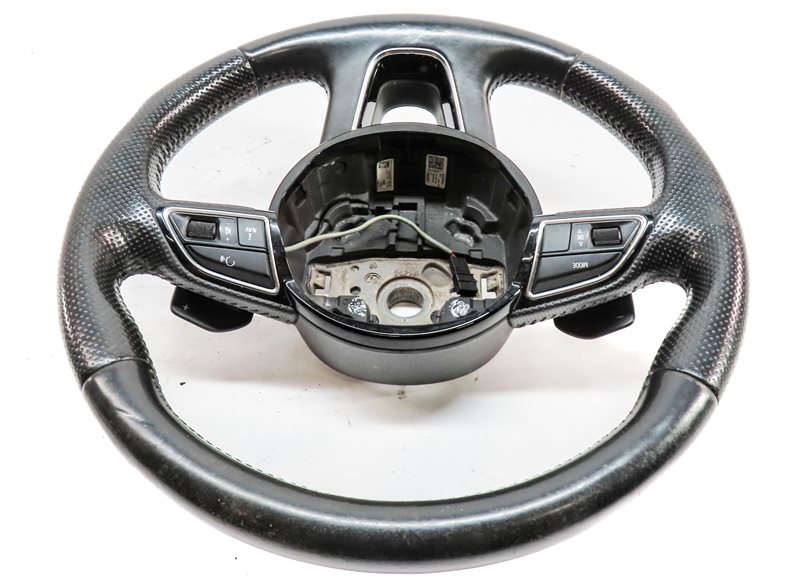 Thumbnail 4: 13-17 AUDI Q5 Q7 SQ5 B8 8R 4M 3 SPOKE STEERING WHEEL w/ SWITCH BUTTONS & PADDLES