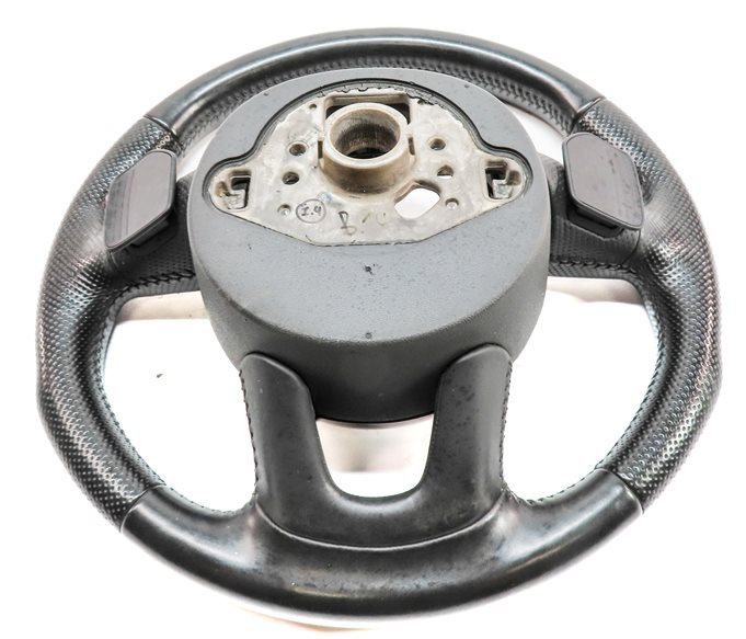 Thumbnail 5: 13-17 AUDI Q5 Q7 SQ5 B8 8R 4M 3 SPOKE STEERING WHEEL w/ SWITCH BUTTONS & PADDLES
