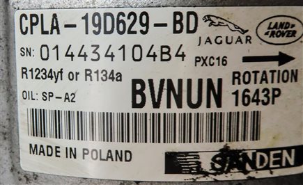 Thumbnail 7: 10-19 JAGUAR XE XF XJ LR4 RANGE ROVER SPORT (L320 L322 L405 L494) A/C COMPRESSOR