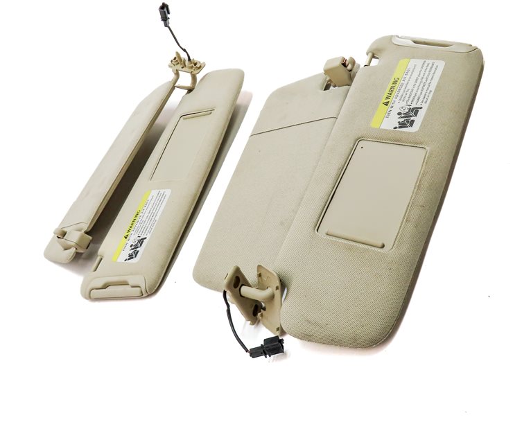 Thumbnail 4: 2007-2015 AUDI Q7 (4L) FRONT LEFT & RIGHT SUN VISOR SUNVISOR SHADE SET (Beige)