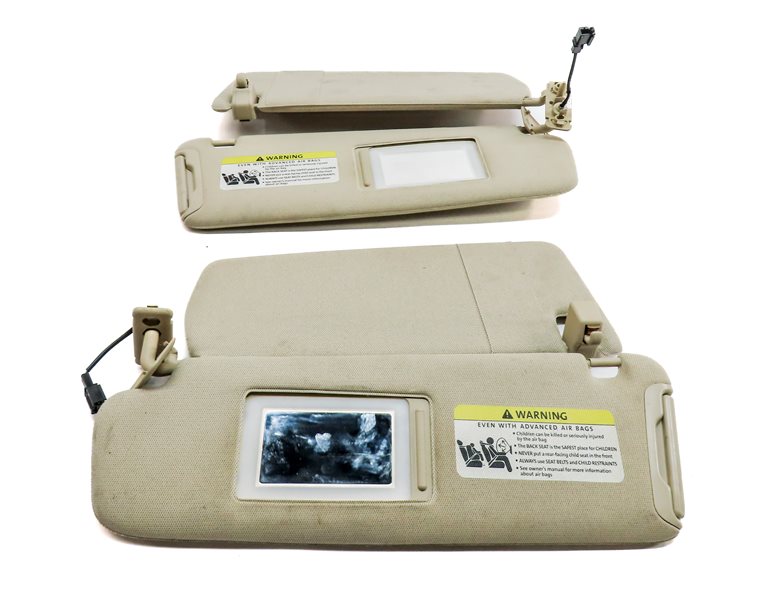Thumbnail 5: 2007-2015 AUDI Q7 (4L) FRONT LEFT & RIGHT SUN VISOR SUNVISOR SHADE SET (Beige)