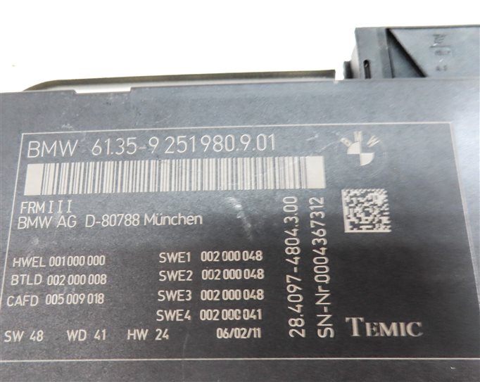 Thumbnail 4: 10-17 BMW 5 6 7 M5 X3 X4 (F06 F10 F12 F25 F26) FRM III BODY LIGHT CONTROL MODULE