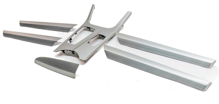 2011 BMW X3 (F25) INTERIOR DASH CENTER CONSOLE DOOR TRIM SET/6 (Aluminum)