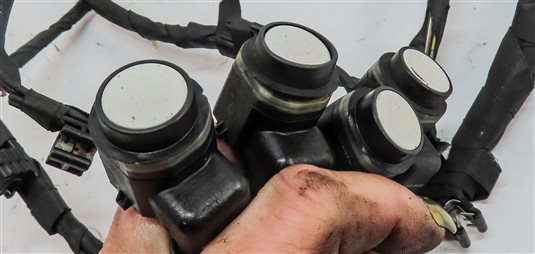 Thumbnail 4: 12 BMW 528I F10 FRONT PARK ASSIST PDC DISTANCE CONTROL SENSOR WIRE SET/4 (White)