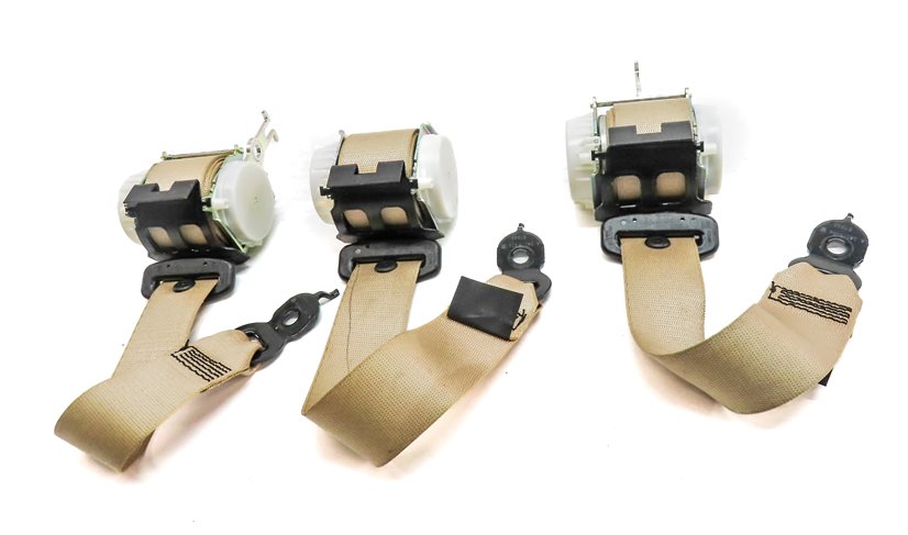 Thumbnail 2: 12 BMW 528I F10 REAR LEFT CENTER RIGHT SEATBELT SEAT BELT RETRACTOR SET/3(Beige)