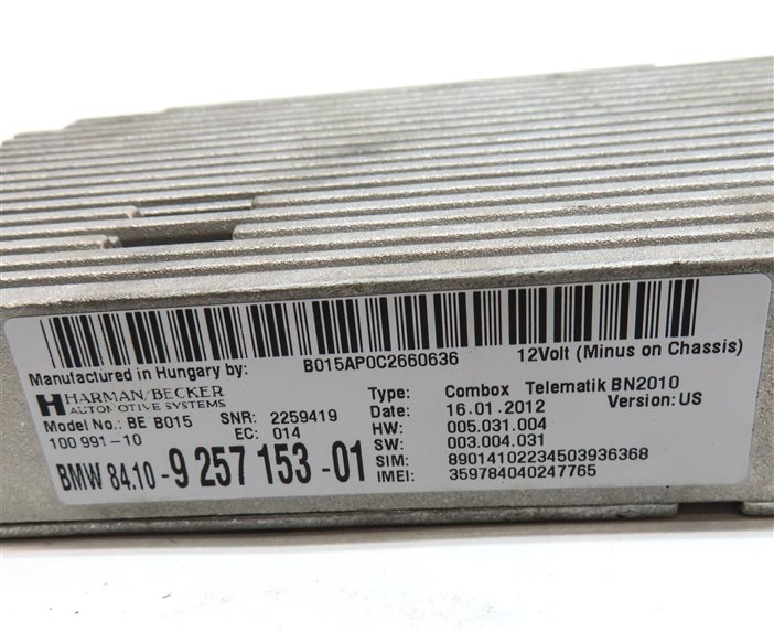 Thumbnail 6: 2012 BMW 528I (F10) BLUETOOTH TELEMATICS COMMUNICATION CONTROL MODULE