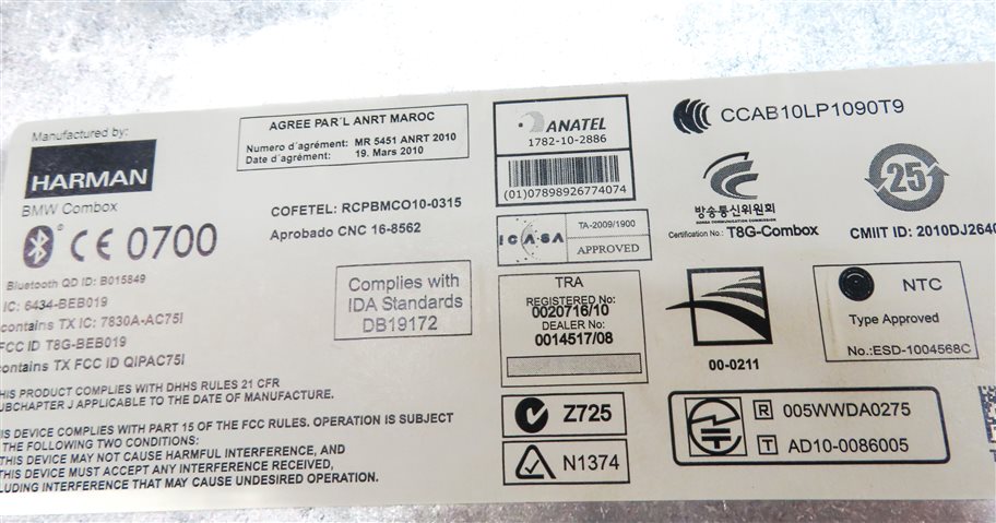 Thumbnail 7: 2012 BMW 528I (F10) BLUETOOTH TELEMATICS COMMUNICATION CONTROL MODULE